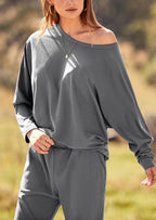 PRETTYGARDEN Women's Fall 2 Piece Lounge Set Long Sleeve Tops Ribbed Pants Spring Matching Sweatsuit Travel Outfits Clothes