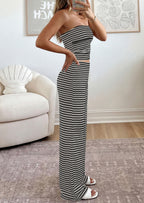 PRETTYGARDEN Summer Sets Women 2 Piece Outfits Matching Striped Loungewear Spring Airport Travel Beach Vacation Clothes