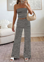 PRETTYGARDEN Summer Sets Women 2 Piece Outfits Matching Striped Loungewear Spring Airport Travel Beach Vacation Clothes