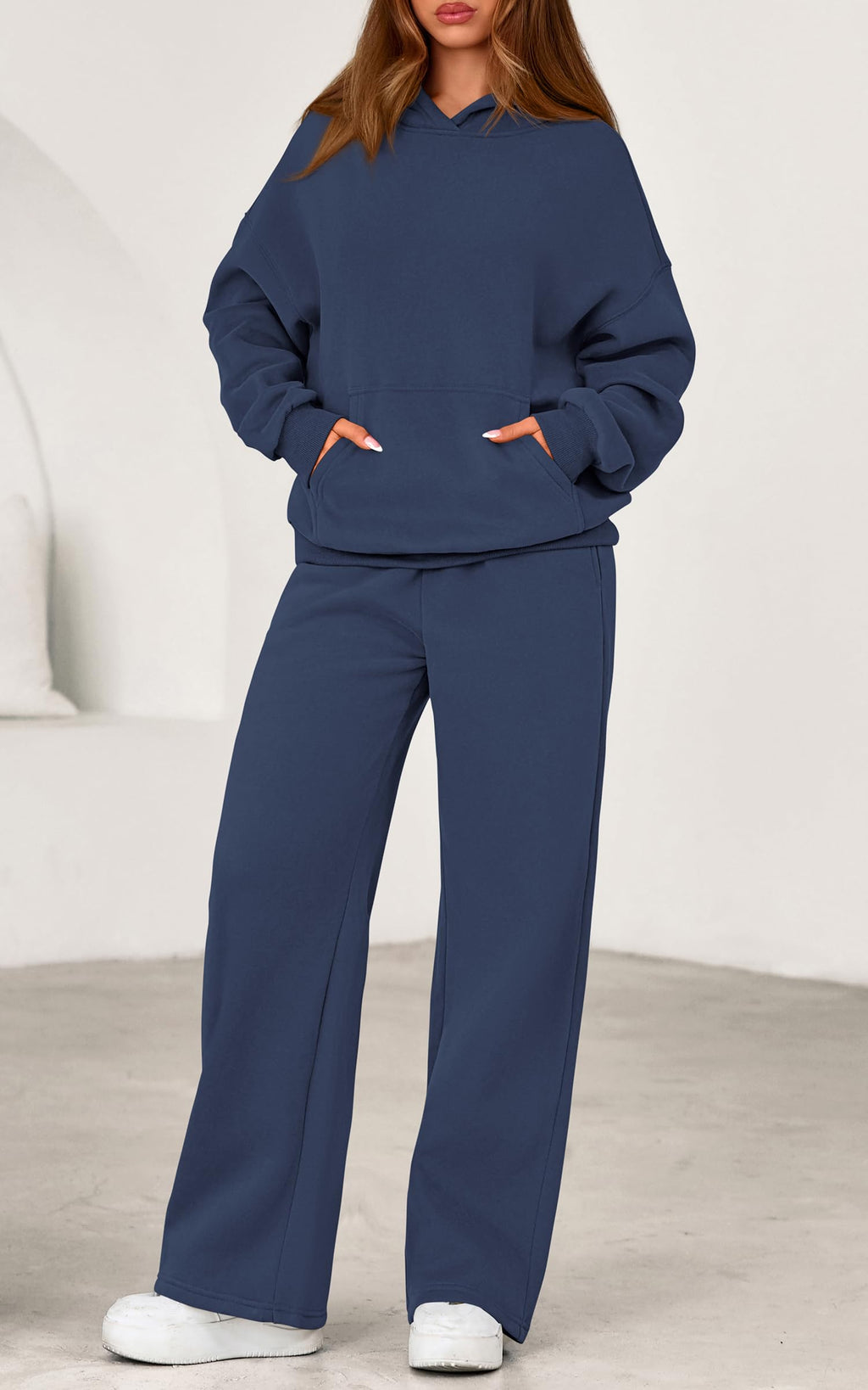 PRETTYGARDEN Women's 2 Piece Outfits Fall Sweatsuits Oversized Hoodies Wide Leg Sweatpants Tracksuits Lounge Matching Sets