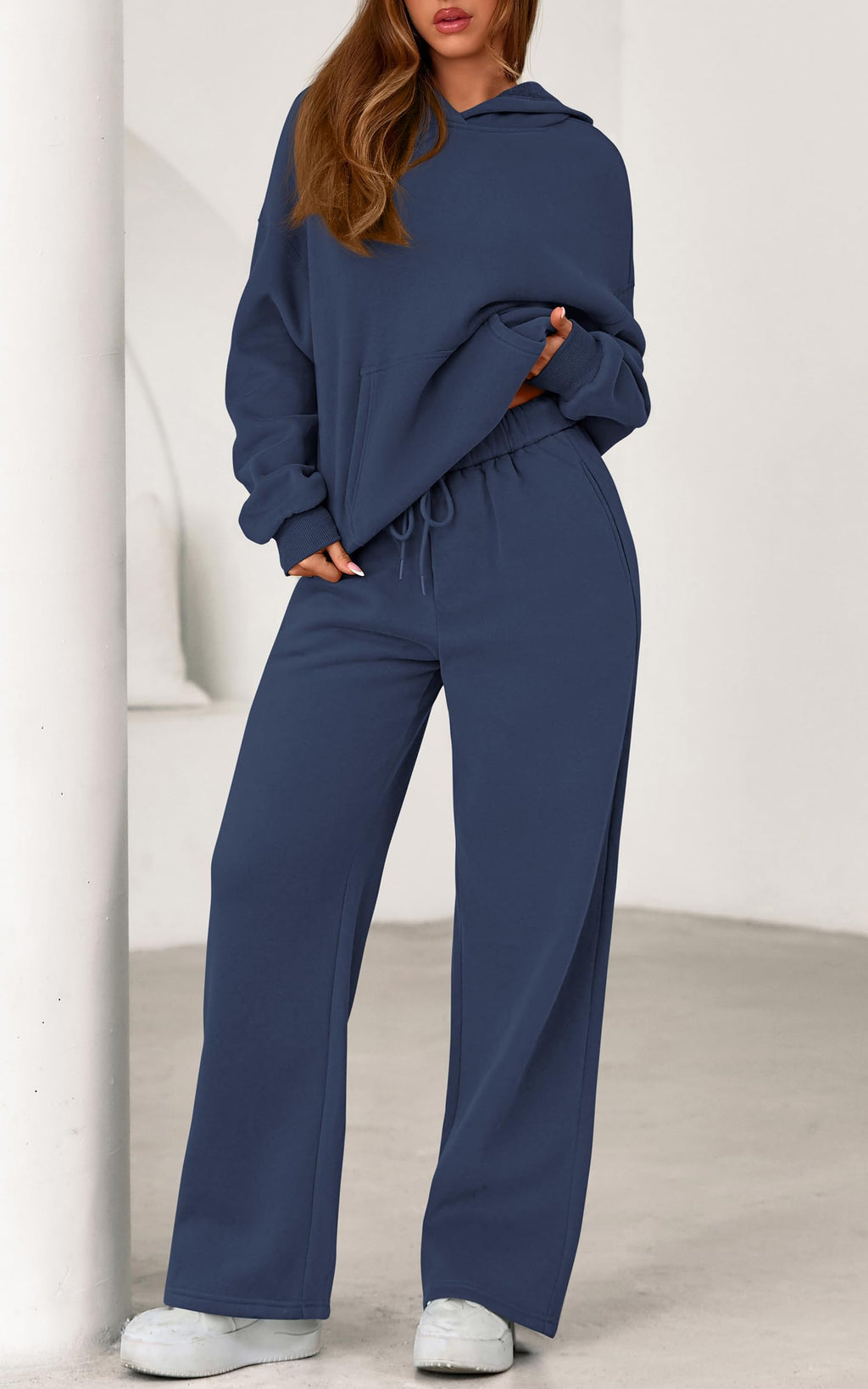 PRETTYGARDEN Women's 2 Piece Outfits Fall Sweatsuits Oversized Hoodies Wide Leg Sweatpants Tracksuits Lounge Matching Sets
