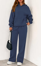 PRETTYGARDEN Women's 2 Piece Outfits Fall Sweatsuits Oversized Hoodies Wide Leg Sweatpants Tracksuits Lounge Matching Sets