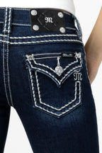 Loose Saddle Stitch Border Bootcut Jeans