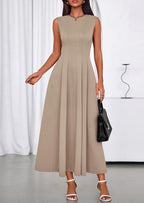 PRETTYGARDEN Sleeveless Crewneck Summer Maxi Dresses for Women Elegant Classy Semi Formal A Line Modest Party Dress