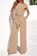 PRETTYGARDEN Women 2 Piece Lounge Sets Casual Summer Outfits Cap Sleeve Strappy Crop Tops Wide Leg Pant Tracksuit