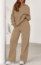 PRETTYGARDEN Women's 2 Piece Outfits Fall Sweatsuits Oversized Hoodies Wide Leg Sweatpants Tracksuits Lounge Matching Sets