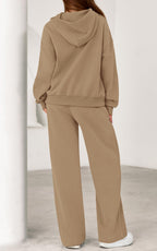 PRETTYGARDEN Women's 2 Piece Outfits Fall Sweatsuits Oversized Hoodies Wide Leg Sweatpants Tracksuits Lounge Matching Sets