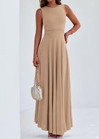 PRETTYGARDEN Womens Spring Dresses Casual Sleeveless Crewneck Aline Maxi Dress Stretch Tank Flowy Long Dresses
