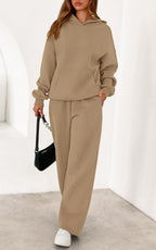 PRETTYGARDEN Women's 2 Piece Outfits Fall Sweatsuits Oversized Hoodies Wide Leg Sweatpants Tracksuits Lounge Matching Sets