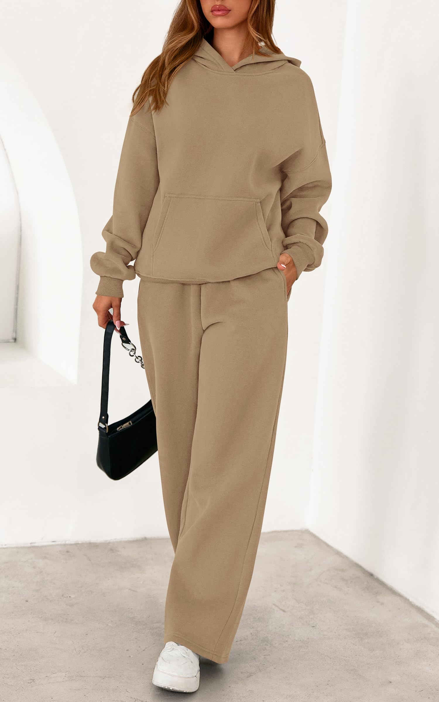 PRETTYGARDEN Women's 2 Piece Outfits Fall Sweatsuits Oversized Hoodies Wide Leg Sweatpants Tracksuits Lounge Matching Sets