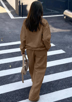 PRETTYGARDEN Casual Winter Two Piece Sets for Women V Neck Sweatshirt Loose Wide Leg Pants Tracksuit Knit Fall Outfits