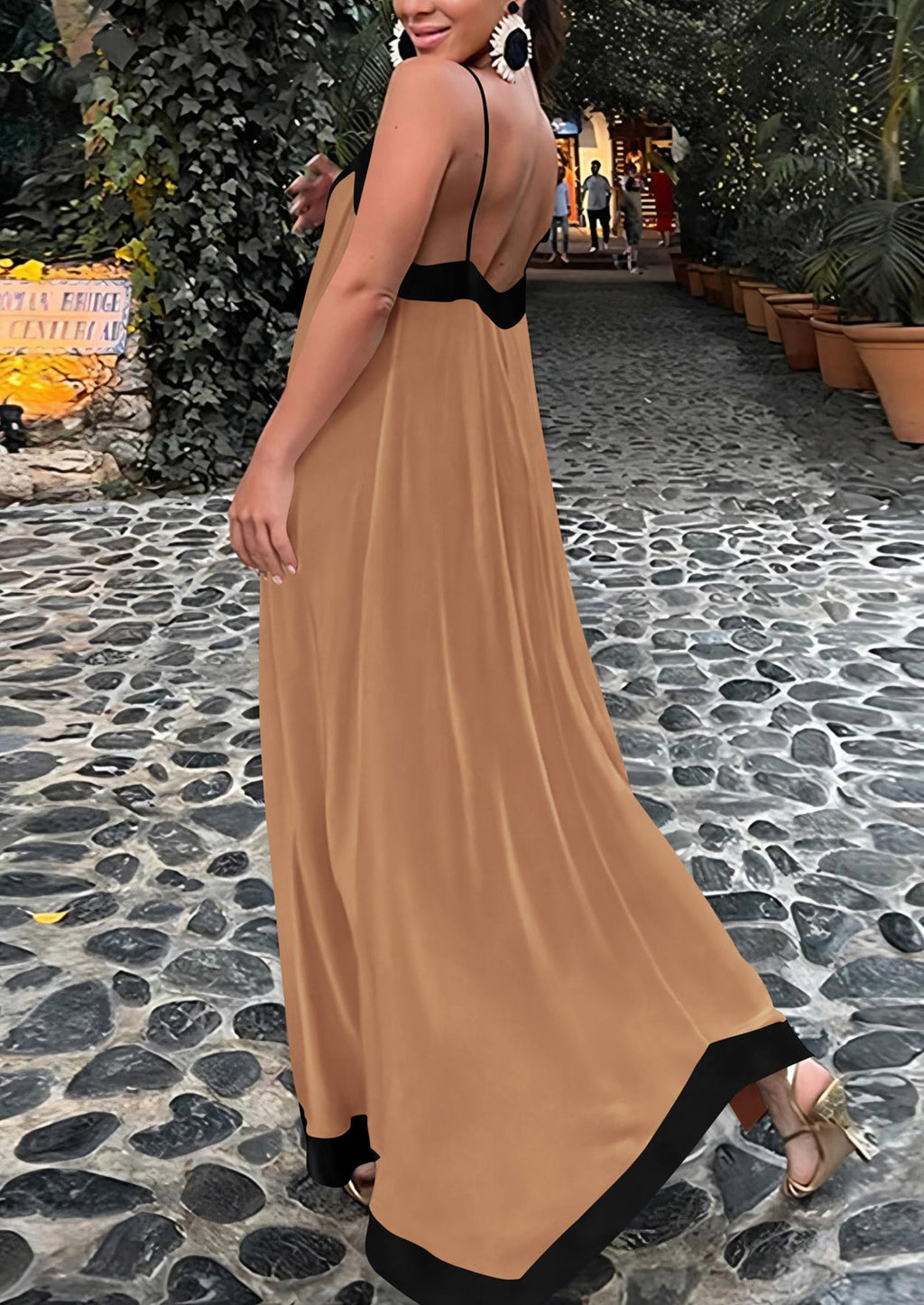 PRETTYGARDEN Women's Flowy Maxi Dress Summer Sleeveless V Neck Spaghetti Strap Elegant Wedding Party Dresses