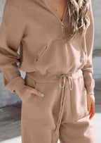 PRETTYGARDEN Women's 2 Piece Sweater Set Pullover Zip Up Sweatshirt Jogger Sweatpants Tracksuit Casual Outfit