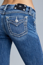 Cleo Stitched Low Rise Bootcut Jeans