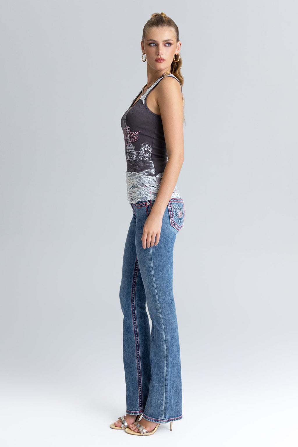 Axle Stitched Bootcut Jeans