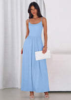 PRETTYGARDEN Womens Spaghetti Strap Maxi Dresses Sleeveless Summer Dress Long Casual Knit Flowy Beach Sundresses with Pockets