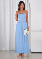 PRETTYGARDEN Womens Spaghetti Strap Maxi Dresses Sleeveless Summer Dress Long Casual Knit Flowy Beach Sundresses with Pockets