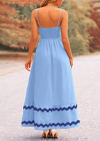 PRETTYGARDEN Women's Summer Flowy Maxi Dress Casual Sleeveless Spaghetti Strap Ruffle Beach Long Dresses