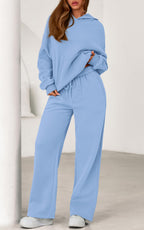 PRETTYGARDEN Women's 2 Piece Outfits Fall Sweatsuits Oversized Hoodies Wide Leg Sweatpants Tracksuits Lounge Matching Sets