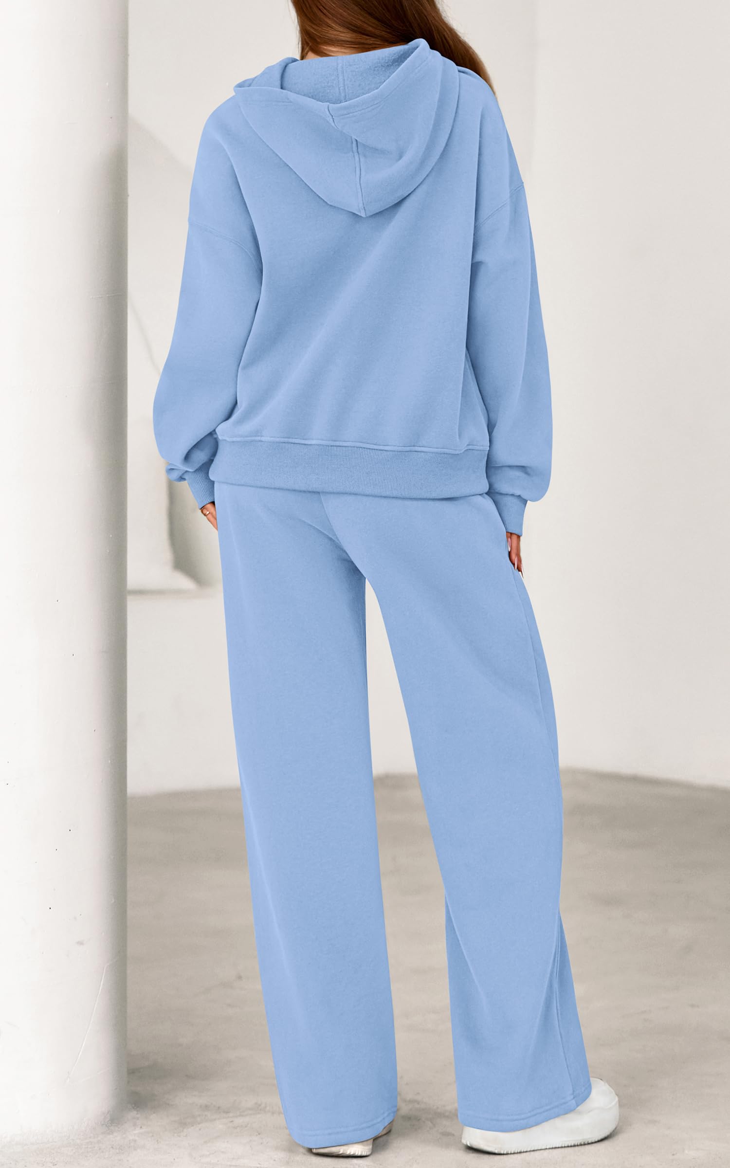 PRETTYGARDEN Women's 2 Piece Outfits Fall Sweatsuits Oversized Hoodies Wide Leg Sweatpants Tracksuits Lounge Matching Sets