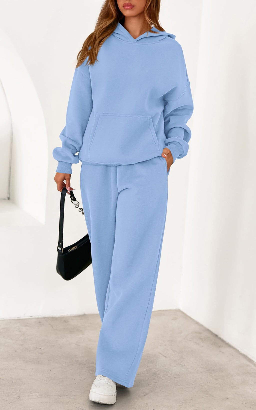 PRETTYGARDEN Women's 2 Piece Outfits Fall Sweatsuits Oversized Hoodies Wide Leg Sweatpants Tracksuits Lounge Matching Sets