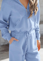 PRETTYGARDEN Women's 2 Piece Sweater Set Pullover Zip Up Sweatshirt Jogger Sweatpants Tracksuit Casual Outfit