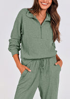 PRETTYGARDEN Women's Fall 2 Piece Lounge Sets Zip Up Sweatshirt Jogger Pants Sweat Track Suits Travel Outfit Winter Clothing