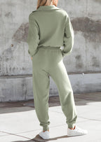 PRETTYGARDEN Women's 2 Piece Sweater Set Pullover Zip Up Sweatshirt Jogger Sweatpants Tracksuit Casual Outfit