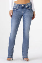 Clara Rhinestone Straight Jeans