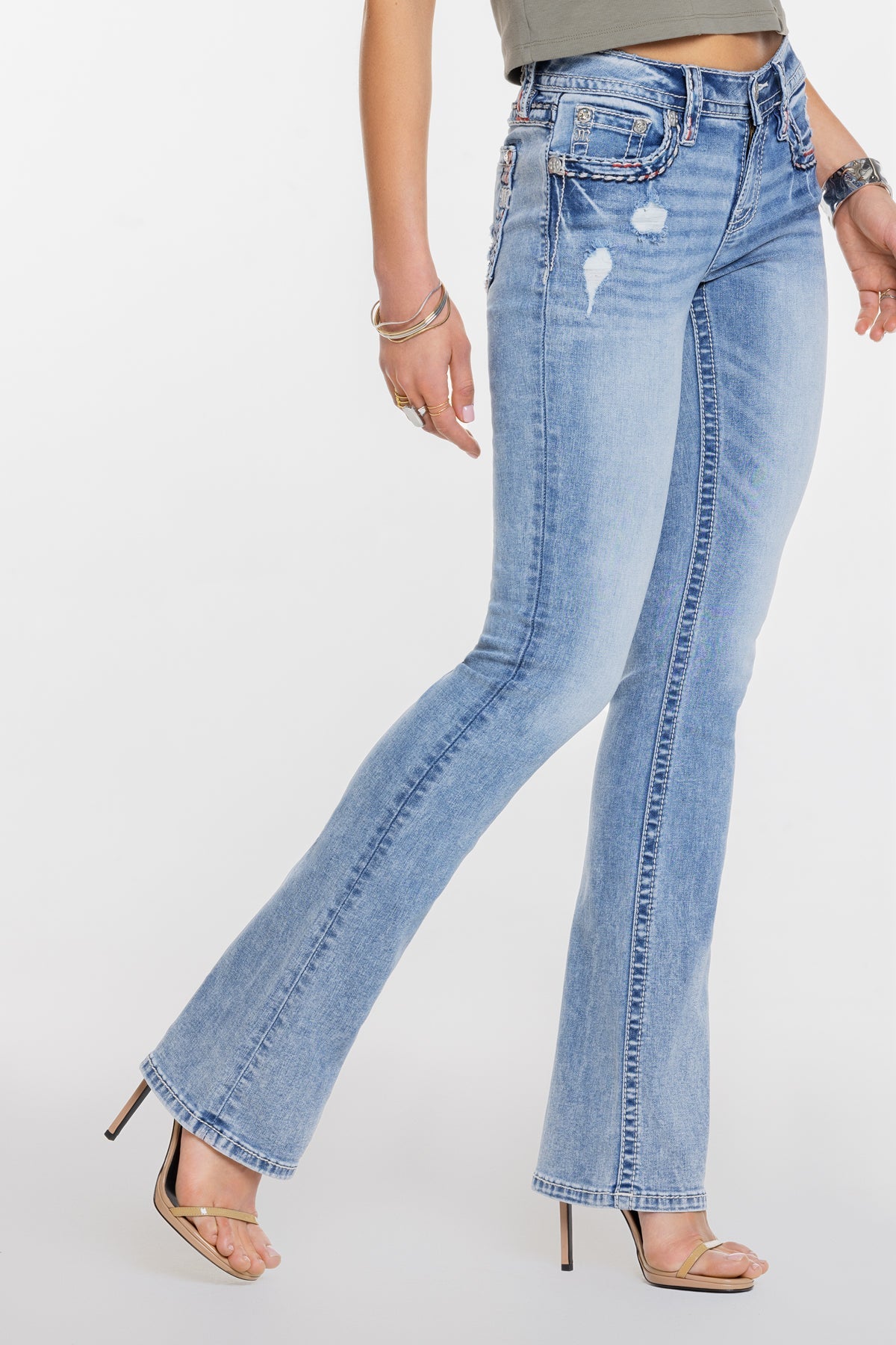 Monroe Stitched Bootcut Jeans