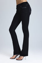 Metallic Classic Black Bootcut Jeans