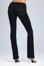 Metallic Classic Black Bootcut Jeans