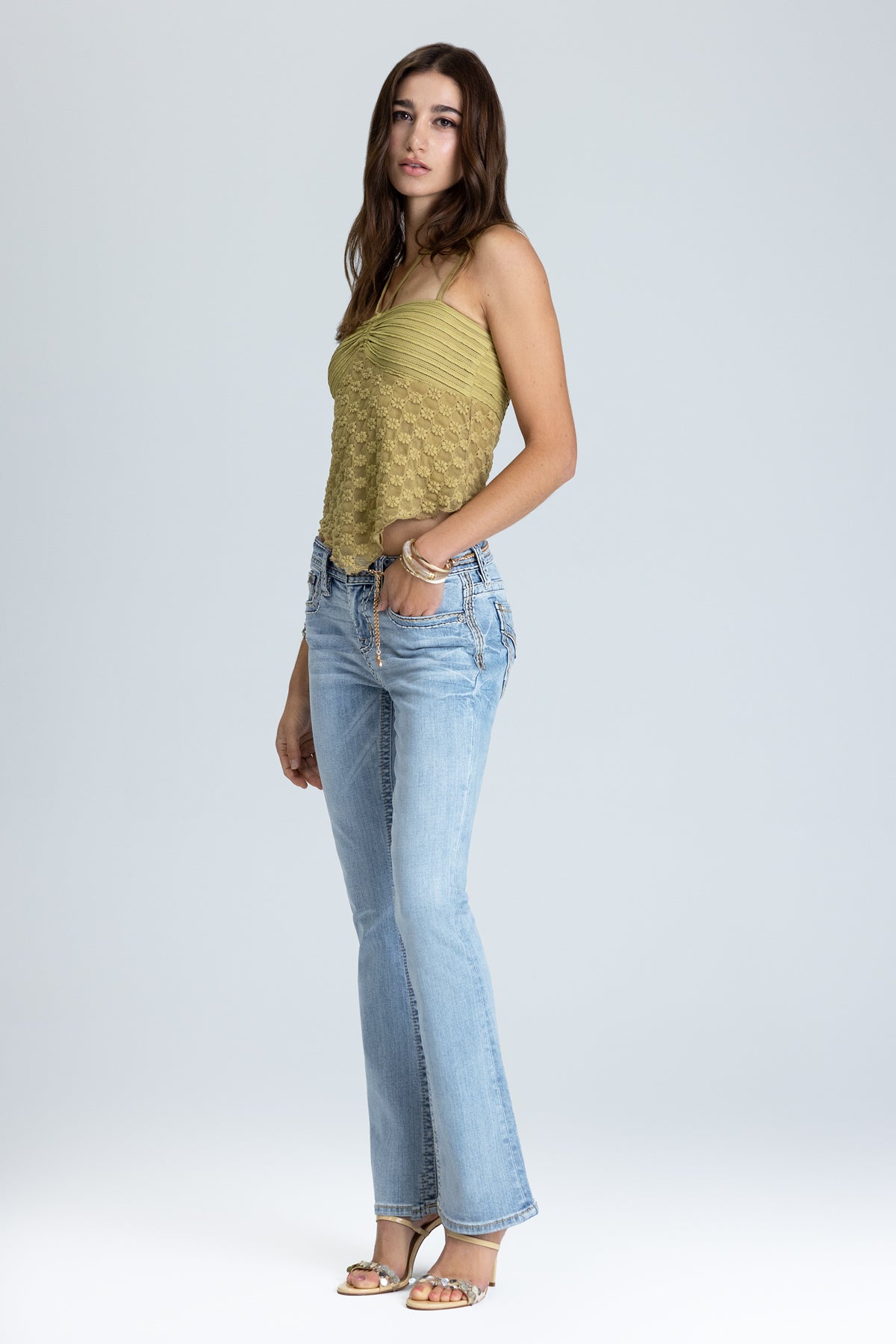 Anaya Stitched Bootcut Jeans