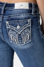 Silver Angel Down Wings Bootcut Jeans