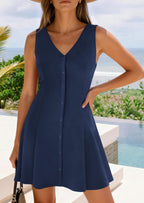 PRETTYGARDEN Short Summer Dresses for Women Casual A Line V Neck Vacation Beach Dress
