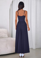 PRETTYGARDEN Womens Spaghetti Strap Maxi Dresses Sleeveless Summer Dress Long Casual Knit Flowy Beach Sundresses with Pockets