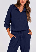 PRETTYGARDEN Women's Fall 2 Piece Lounge Sets Zip Up Sweatshirt Jogger Pants Sweat Track Suits Travel Outfit Winter Clothing