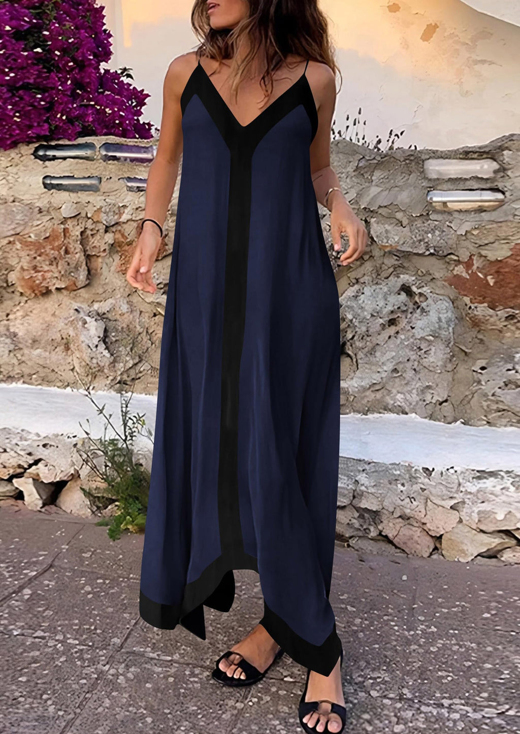 PRETTYGARDEN Women's Flowy Maxi Dress Summer Sleeveless V Neck Spaghetti Strap Elegant Wedding Party Dresses