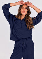 PRETTYGARDEN Women's Fall 2 Piece Lounge Sets Zip Up Sweatshirt Jogger Pants Sweat Track Suits Travel Outfit Winter Clothing