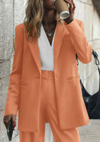 PRETTYGARDEN Women's Fall Two Piece Outfits Dressy Blazer Jacket and Wide Leg Pants Pockets Business Casual Office Suit Sets