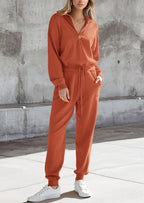 PRETTYGARDEN Women's 2 Piece Sweater Set Pullover Zip Up Sweatshirt Jogger Sweatpants Tracksuit Casual Outfit