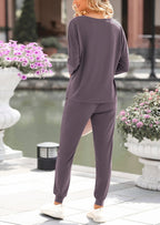 PRETTYGARDEN Lounge Outfit Long Sleeve Crewneck Pullover Tops High Waisted Pants Set Tracksuit