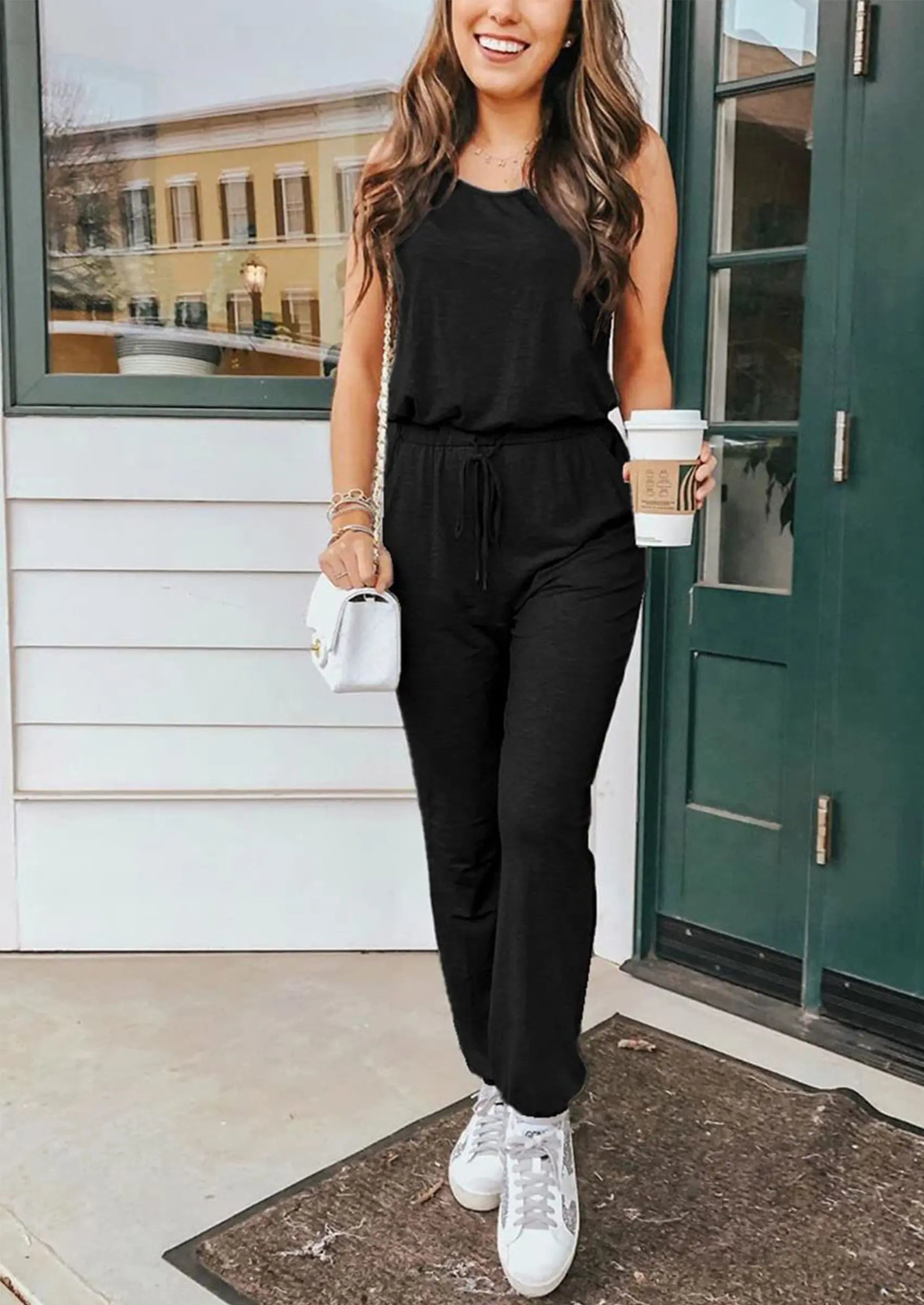 PRETTYGARDEN Two Piece Outfit Sets Casual Sleeveless Crewneck Tops and Sweatpants