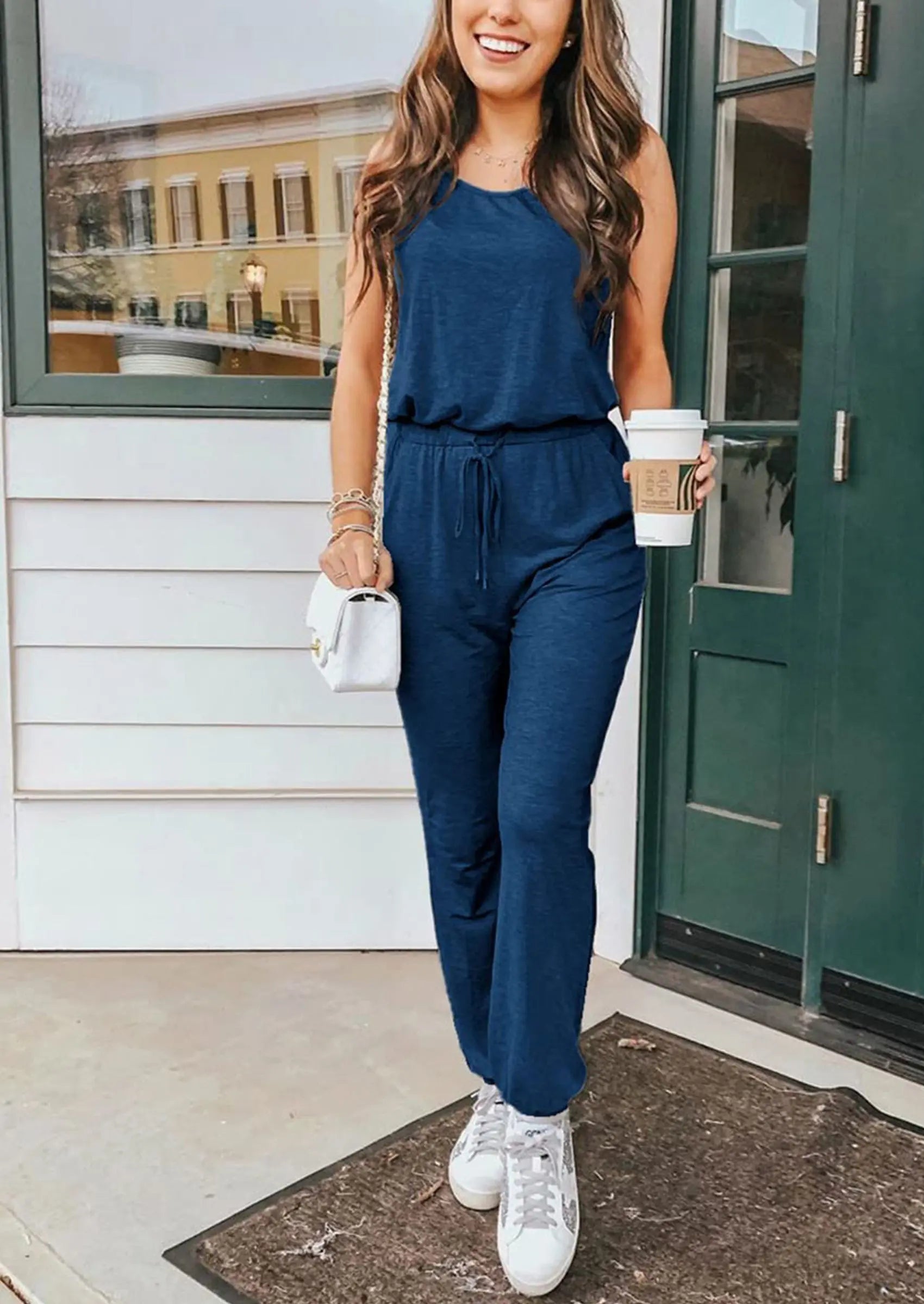 PRETTYGARDEN Two Piece Outfit Sets Casual Sleeveless Crewneck Tops and Sweatpants