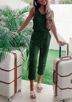 PRETTYGARDEN Two Piece Outfit Sets Casual Sleeveless Crewneck Tops and Sweatpants