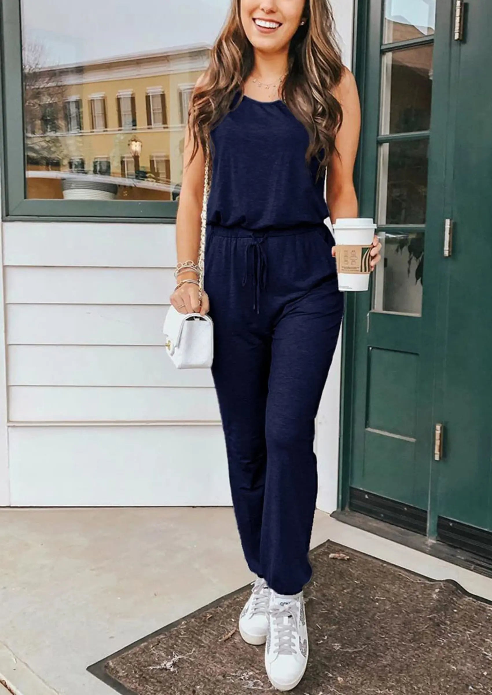 PRETTYGARDEN Two Piece Outfit Sets Casual Sleeveless Crewneck Tops and Sweatpants