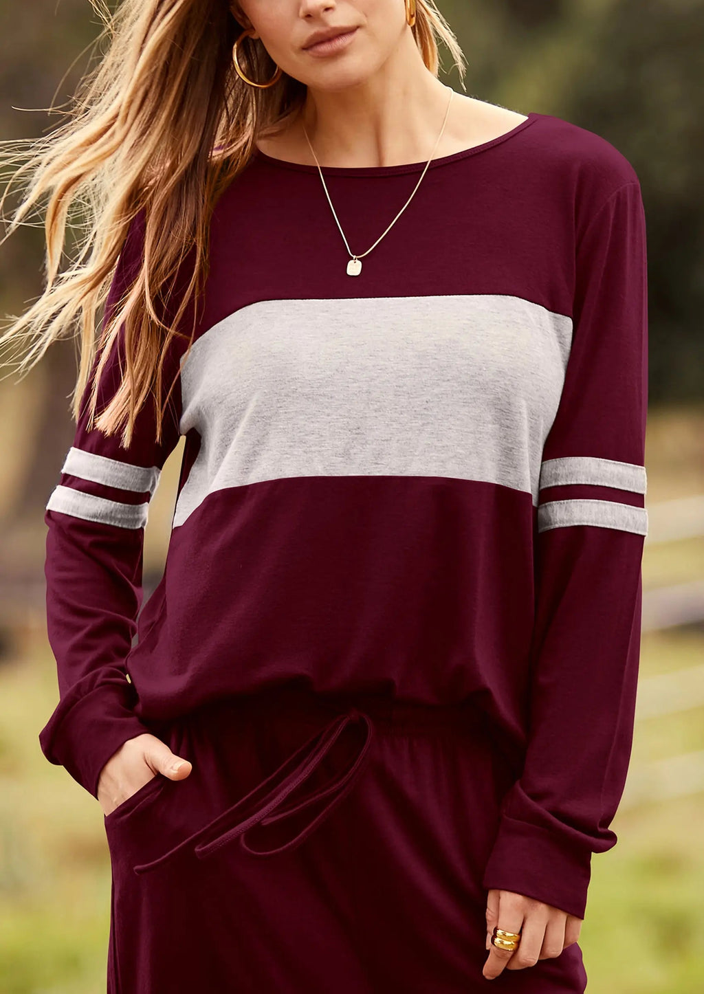 PRETTYGARDEN Women's Color Block 2 Piece Spring Tracksuit Crewneck Long Sleeve Tops Long Sweatpants Outfits Lounge Sets