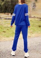 PRETTYGARDEN Women's Color Block 2 Piece Spring Tracksuit Crewneck Long Sleeve Tops Long Sweatpants Outfits Lounge Sets