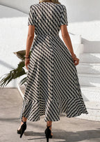 PRETTYGARDEN Women's Summer Maxi Dress Casual Wrap Floral Boho Short Sleeve V Neck Split Ruffle Beach Long Dresses