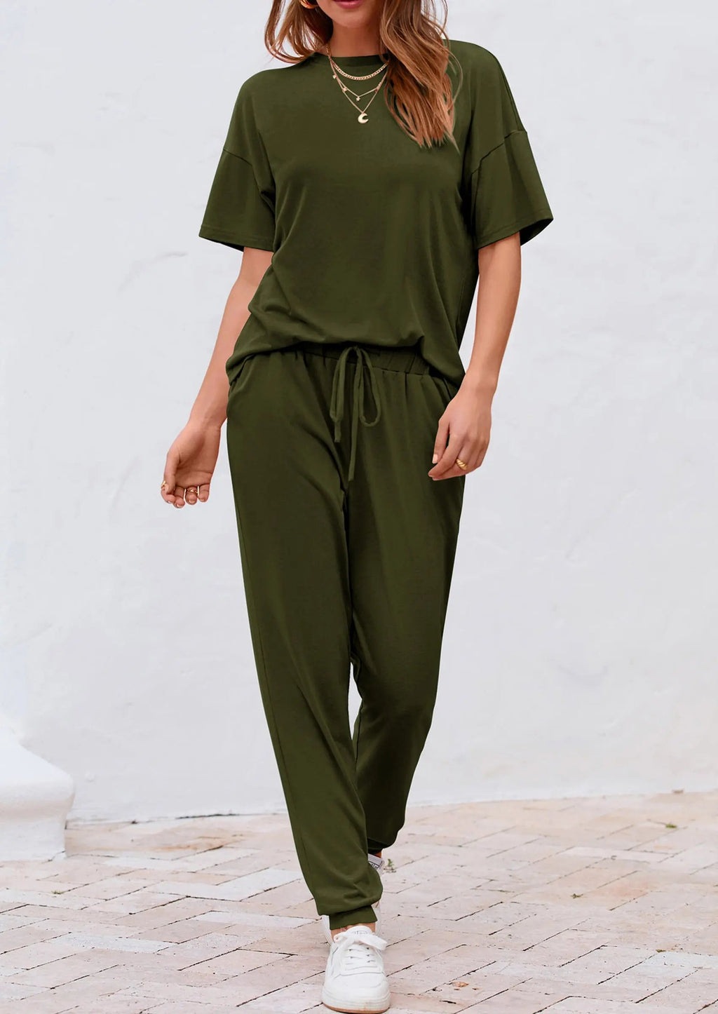 PRETTYGARDEN Women's Two Piece Lounge Sets Spring Summer Jogger Pants Vacation Outfits Travel Airplane Matching Clothes